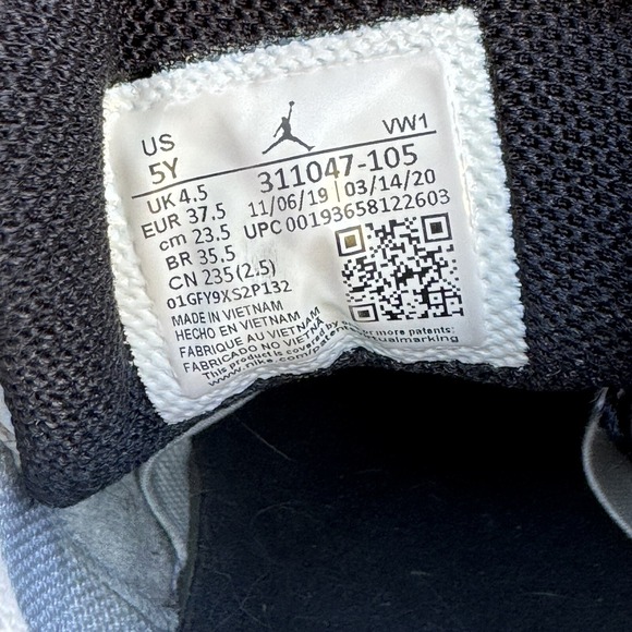 Nike Air Jordan Dub Zero White Cement Gray Shoes 311047-105 Youth‎ 5Y - Picture 5 of 8